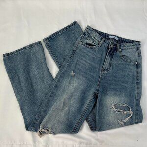 Adika High Rise Wide Leg Ripped Jeans - Size XS